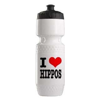 Animals Gifts  Animals Water Bottles  I Heart (Love) Hippos Trek