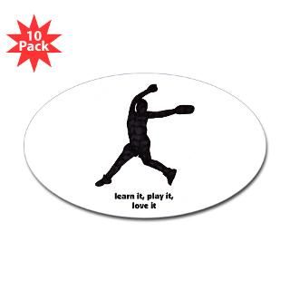 Love Softball Oval Sticker (10 pk)