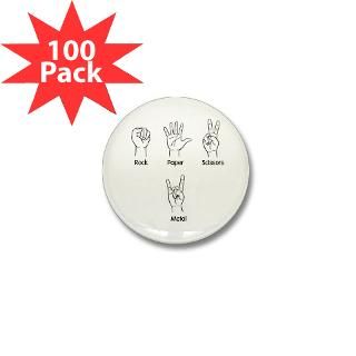 Rock Paper Scissors METAL Mini Button (100 pac for $125.00