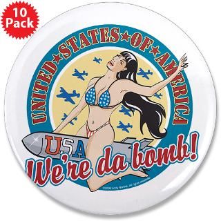 Patriotic Pinup Girl 3.5 Button (10 pack)