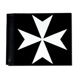 White Maltese Cross Mens Wallet