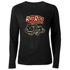 Rat Rod Speed Shop Womens Long Sleeve Dark T Shirt