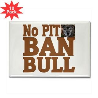 No Pit Ban Bull Rectangle Magnet (10 pack)