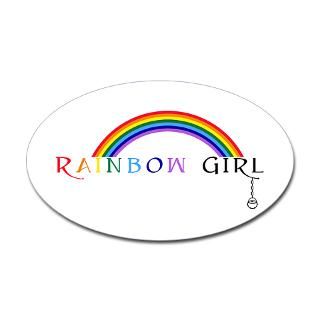 Rainbow Girl Oval Sticker