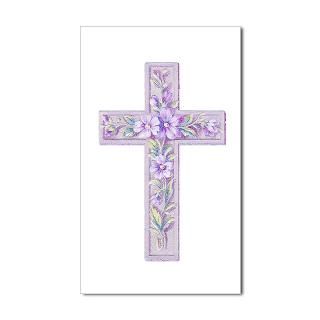 Purple Easter Cross Rectangle Sticker
