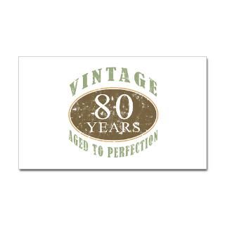 Vintage 80th Birthday Sticker (Rectangle)