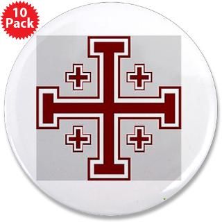 Jerusalem Cross 3.5 Button (10 pack)