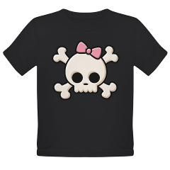 Cute Skull Girl Organic Toddler T Shirt (dark)