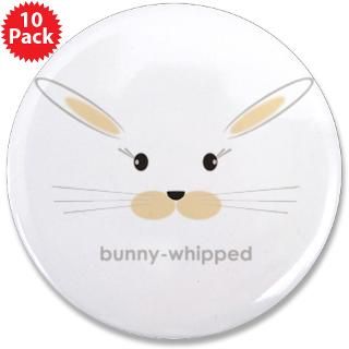 bunny face   straight ears 3.5 Button (10 pack)