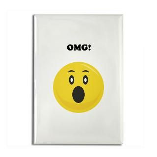 OMG Smiley Face Attitude Rectangle Magnet (100 pac