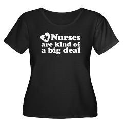 Cute Nurse Womens Plus Size Scoop Neck Dark T Shirt