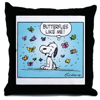 Butterfly Beagle Throw Pillow