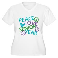 PEACE LOVE SENIOR 2013 Womens Plus Size V Neck T Shirt