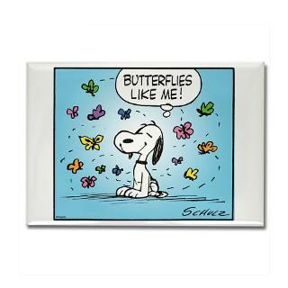 Butterfly Beagle Rectangle Magnet