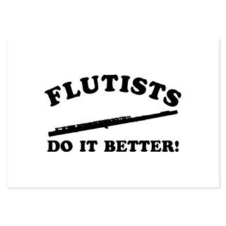 Flautist Gifts  Flautist Flat Cards  Cool Flutists Designs 3.5 x 5