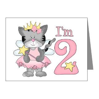 Gifts  2 Note Cards  Kitty Princess 2nd Birthday Invitations 10pk