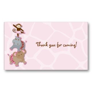 Girl Monkey Jungle Baby Shower Favor Gift Tags Business Card Template