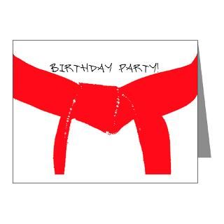 Martial Arts Birthday Party Invitations (red) 10PK for