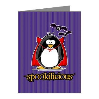 Spookilicious Vampire Penguin Cards (Pk of 10)  Halloween  Greeting