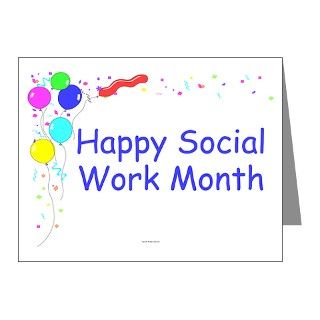 Work Month Note Cards  Happy Social Work Month Invitations (Pk of 20