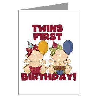 Twins First Birthday Greeting Cards  Buy Twins First Birthday Cards