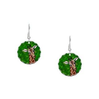 Art Gifts  Art Jewelry  KiniArt Giraffe Earring Circle Charm