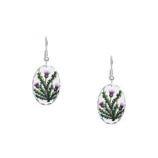 Bagpiper Gifts  Bagpiper Jewelry  scottish thistle Earring Oval