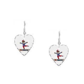 Cute Gifts  Cute Jewelry  I Love Gymnastics Earring Heart Charm