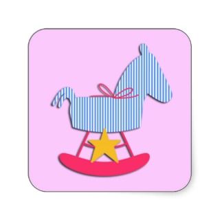 Pink Rocking Horse Baby Sticker