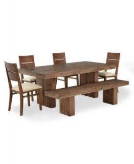 Champagne Dining Room Furniture, 6 Piece Set (Dining Table, 4 Side