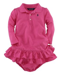 Ralph Lauren Childrenswear Infant Girls Asymmetrical Ruffle Polo