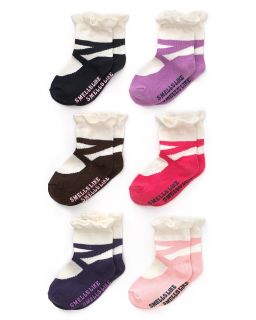 Infant Girls Ballerina Socks (Set of 6)   One Sizes Fits 12 24 Months