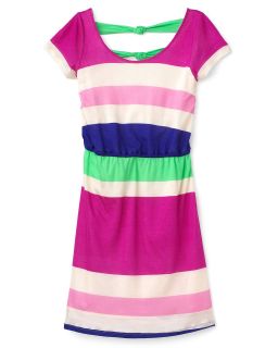 Girls Block Stripe Fully Lined Dress   Sizes 7 14