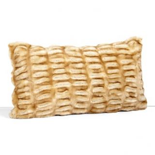 Faux Fur Sable Golden Decorative Pillow, 14 x 25