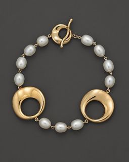 14K Yellow Gold and Pearl Bracelet