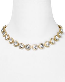 Aqua Small Bezel Crystal Necklace, 16