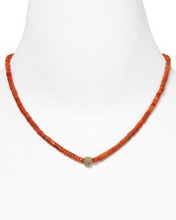 Michael Kors Coral Beaded Necklace, 16