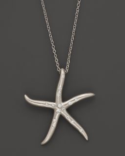 Island Life Starfish With Diamonds Pendant In Sterling Silver, 18