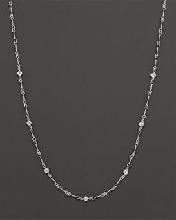 Roberto Coin 18 Kt. White Gold Diamond Station Necklace