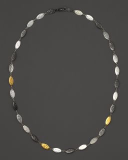 Pure Silver And 24 Kt. Gold Willow Necklace, 19