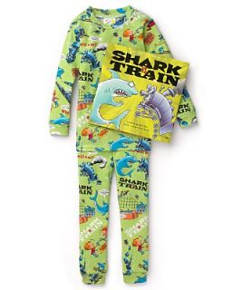 Books to Bed Toddler Boys Shark vs. Train Book and Pajama Set   Sizes