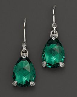 Judith Ripka Pear Stone Earrings in Green Quartz