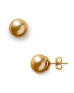 Majorica Womens 11mm Round Man made Pearl Stud Earrings