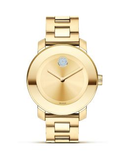 Movado BOLD Yellow Gold Plated Museum Dial Watch, 36mm