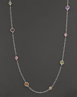  Precious Gem Necklace Set in 18K Pink Gold And Sterling Silver, 38