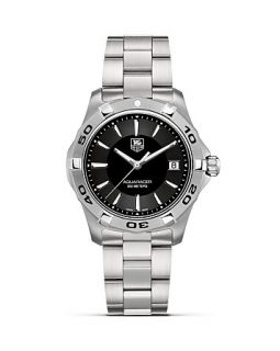 TAG Heuer Aquaracer Quartz Watch with Black Dial and Steel Bracelet