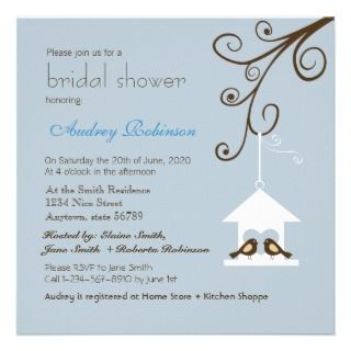 Bird House Bridal Shower Personalized Announcements