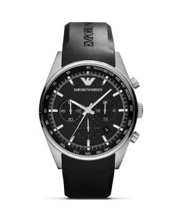 Emporio Armani Black Rubber Strap Watch, 43mm