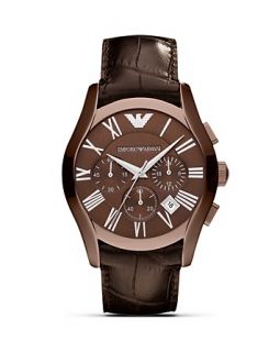 Emporio Armani Brown Leather Strap Watch, 42mm