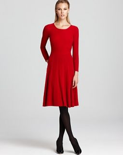 Armani Collezioni Long Sleeve Dress   with Pleated Skirt